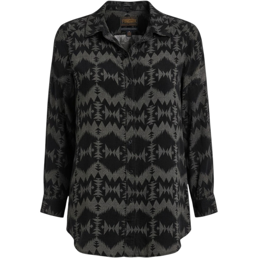 Pendleton The Portland Collection 100% Silk Geometric Tribal Shirt Womens Small
